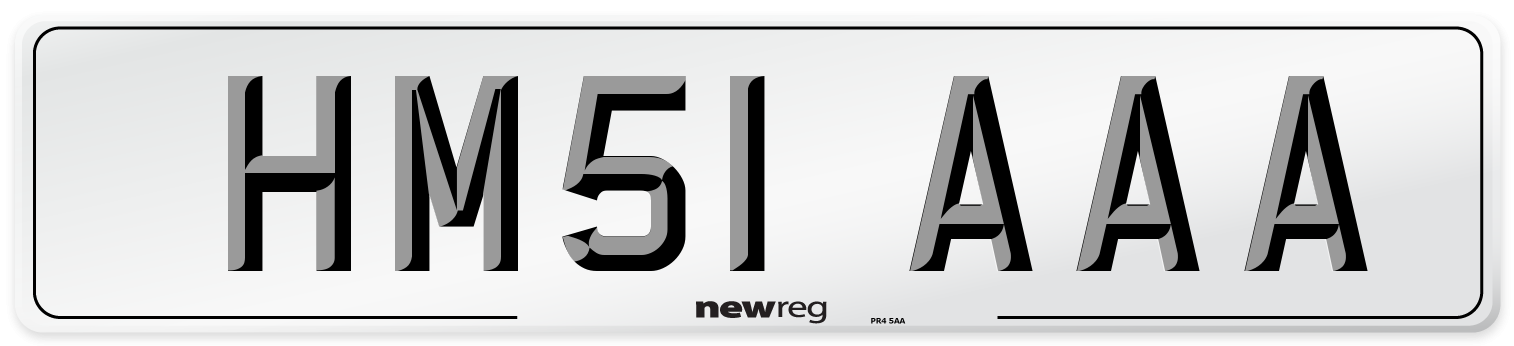 HM51 AAA Number Plate from New Reg